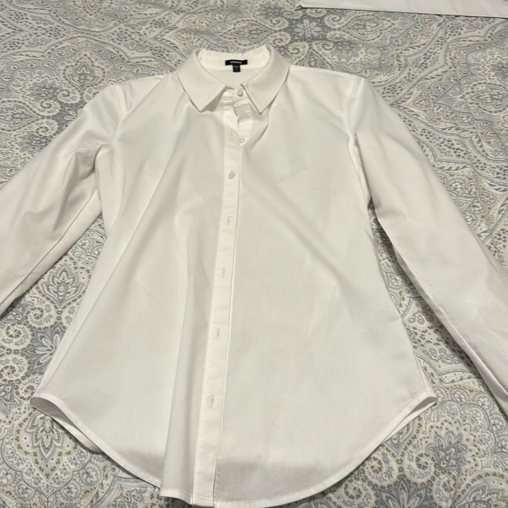 Express White Button-Down Shirt